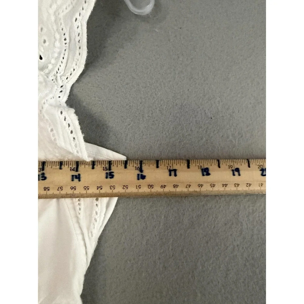 Justice Dress Girls 12 White Eyelet Lace Flutter Strap Maxi Cotton Sundress